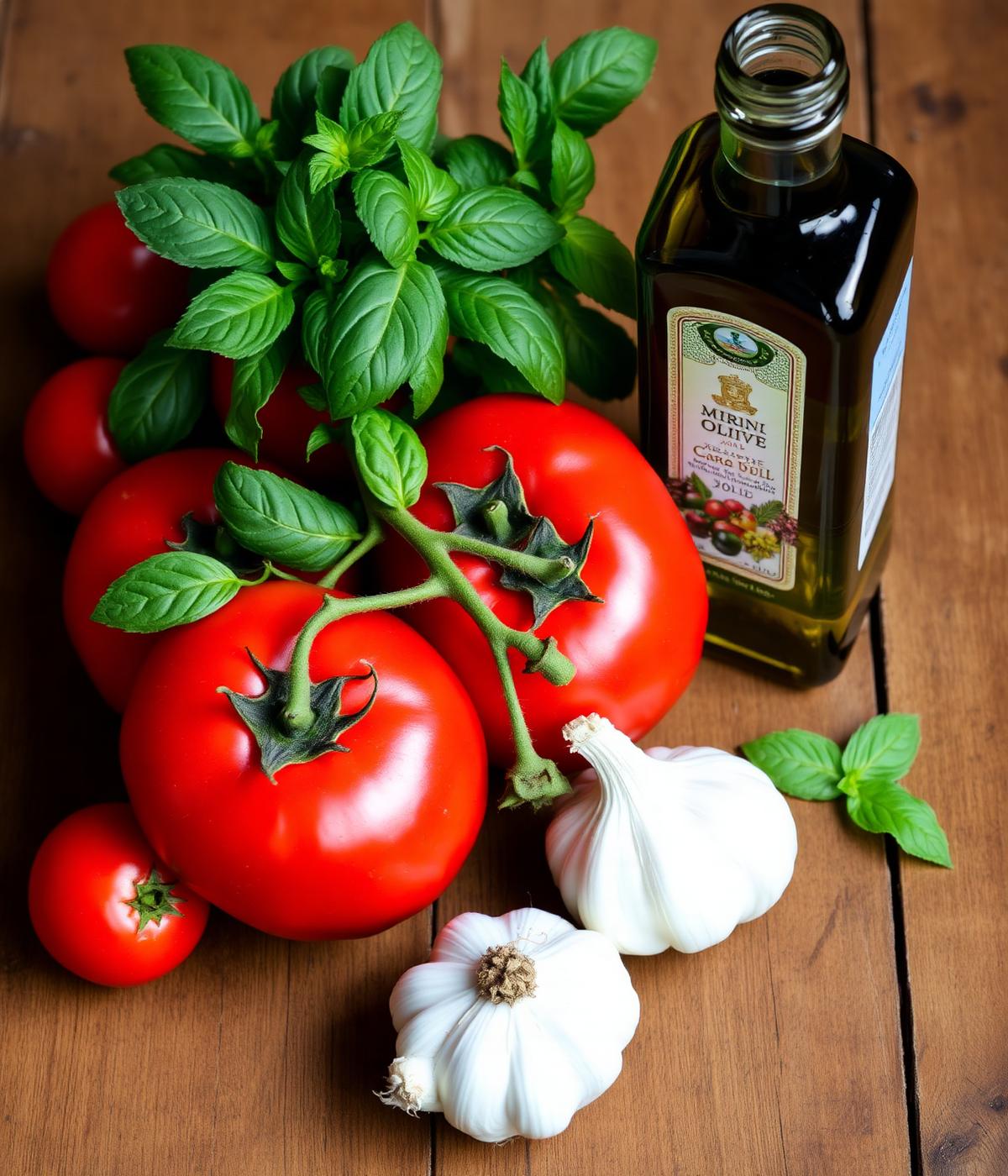 Tomates, basilic et huile d'olive italiens